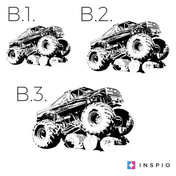 INSPIO - átragasztható textil matrica - INSPIO -ajándékok, dekorációk gyártása - Falmatrica tiniknek - Monster Auto!