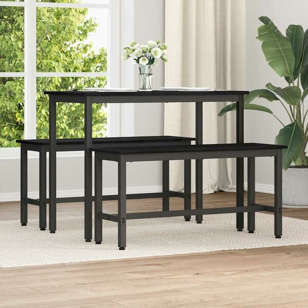 VidaXL Étkező pad 2 pcs Fekete tölgy 100 x 32,5 x 48,5 cm