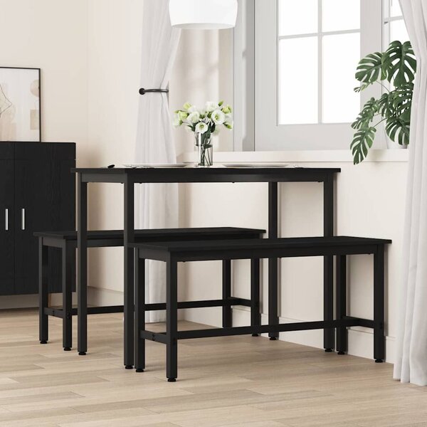VidaXL Étkező pad 2 pcs Fekete tölgy 100 x 32,5 x 48,5 cm