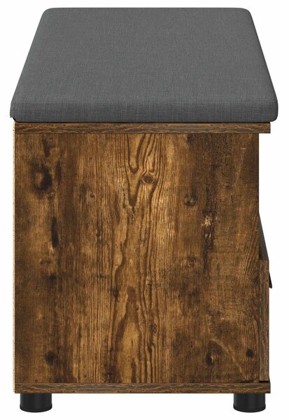 VidaXL Előtér pad Füstölt Tölgy 100 x 38 x 46 cm Műanyag Fa és Szövet