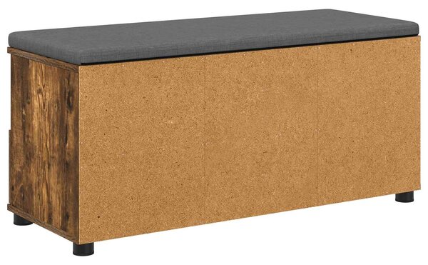 VidaXL Előtér pad Füstölt Tölgy 100 x 38 x 46 cm Műanyag Fa és Szövet