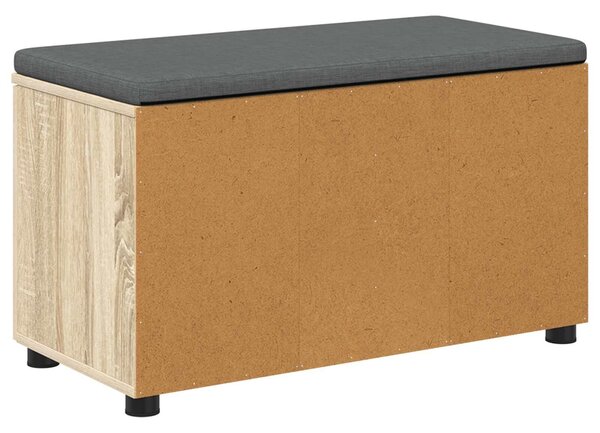 VidaXL Előtér pad párnával tárolóval Sonoma tölgy 80 x 46 x 46 cm