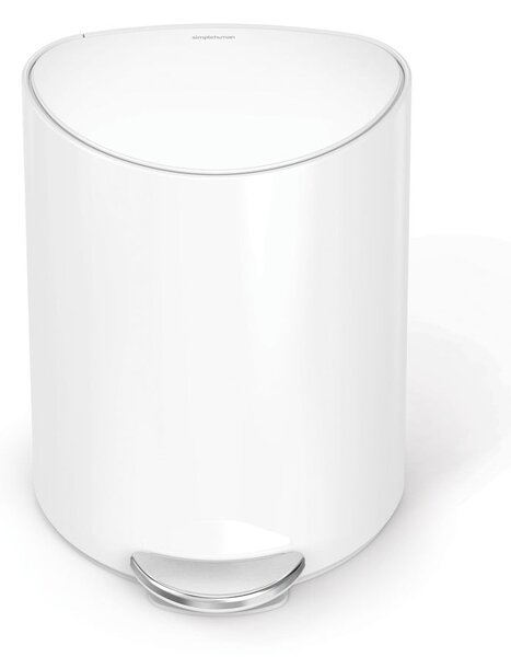Fehér fém pedálos szemetes 6 l – simplehuman