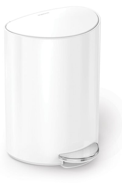 Fehér fém pedálos szemetes 6 l – simplehuman