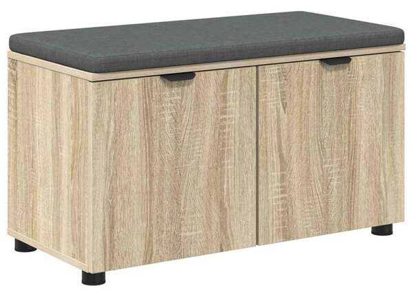 VidaXL Előtér pad párnával tárolóval Sonoma tölgy 80 x 46 x 46 cm