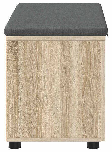 VidaXL Előtér pad párnával tárolóval Sonoma tölgy 80 x 46 x 46 cm