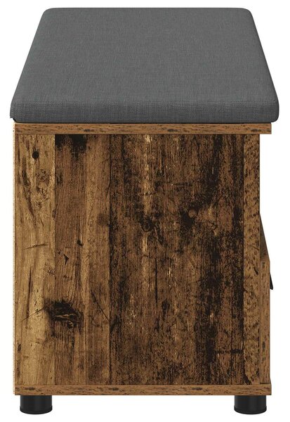VidaXL Előtér pad Öreg fa 100 x 38 x 46 cm Műanyag Fa és Szövet