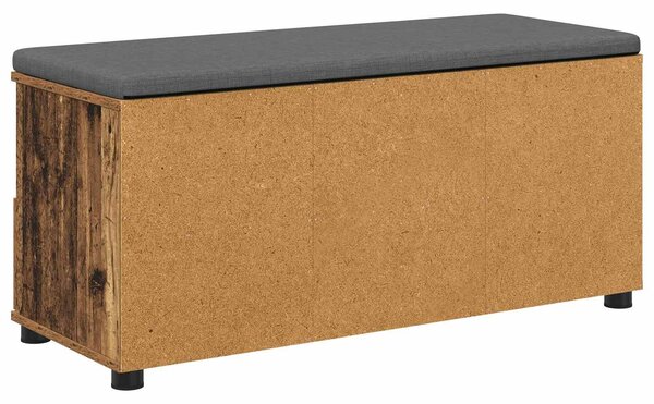 VidaXL Előtér pad Öreg fa 100 x 38 x 46 cm Műanyag Fa és Szövet