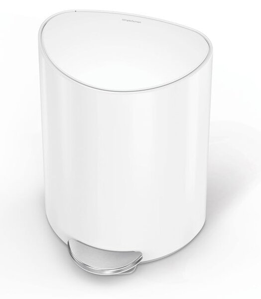 Fehér fém pedálos szemetes 6 l – simplehuman