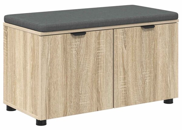 VidaXL Előtér pad párnával tárolóval Sonoma tölgy 80 x 46 x 46 cm