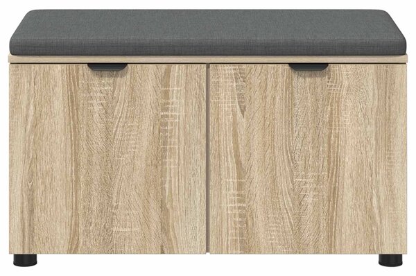 VidaXL Előtér pad párnával tárolóval Sonoma tölgy 80 x 46 x 46 cm