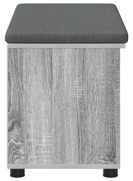 VidaXL Előtér pad párnával Egyszínű Szürke Sonoma 80 x 38 x 46 cm