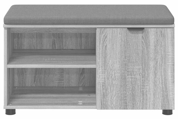 VidaXL Előtér pad párnával Egyszínű Szürke Sonoma 80 x 38 x 46 cm