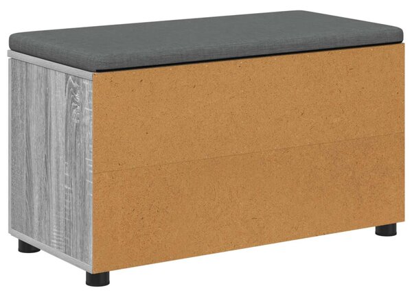 VidaXL Előtér pad párnával Egyszínű Szürke Sonoma 80 x 38 x 46 cm