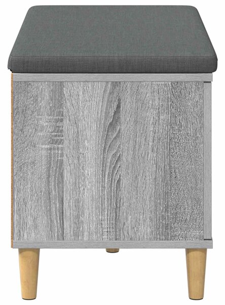 VidaXL Előtér pad Szürke Sonoma 80 x 38 x 46 cm Műanyag Fa és Szövet