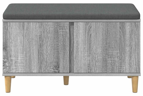 VidaXL Előtér pad Szürke Sonoma 80 x 38 x 46 cm Műanyag Fa és Szövet