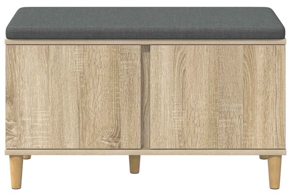 VidaXL Előtér pad Sonoma tölgy 80 x 38 x 46 cm Műanyag Fa és Szövet
