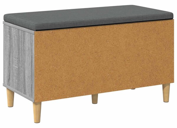 VidaXL Előtér pad Szürke Sonoma 80 x 38 x 46 cm Műanyag Fa és Szövet
