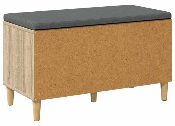 VidaXL Előtér pad Sonoma tölgy 80 x 38 x 46 cm Műanyag Fa és Szövet
