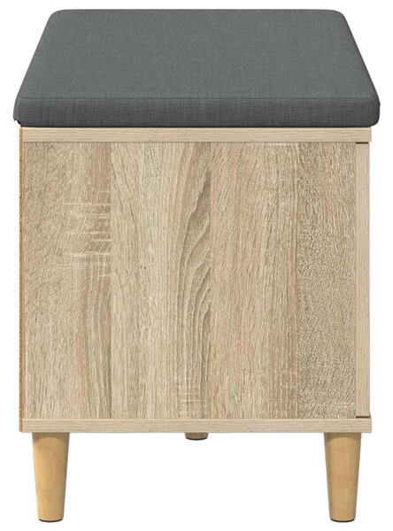 VidaXL Előtér pad Sonoma tölgy 80 x 38 x 46 cm Műanyag Fa és Szövet