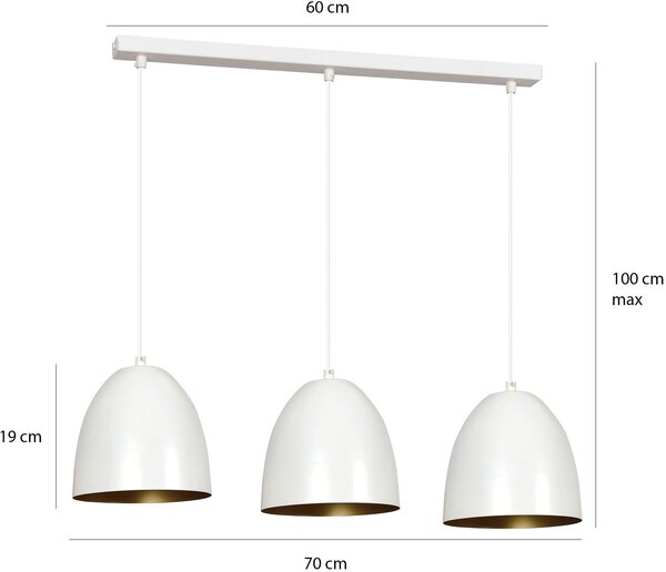 Emibig modern skandináv függeszték lenox fehér emi411/3