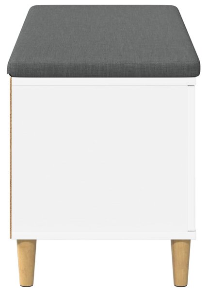 VidaXL Előtér pad párnával Fehér 100 x 38 x 46 cm Műanyag Fa és Szövet