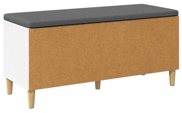 VidaXL Előtér pad párnával Fehér 100 x 38 x 46 cm Műanyag Fa és Szövet