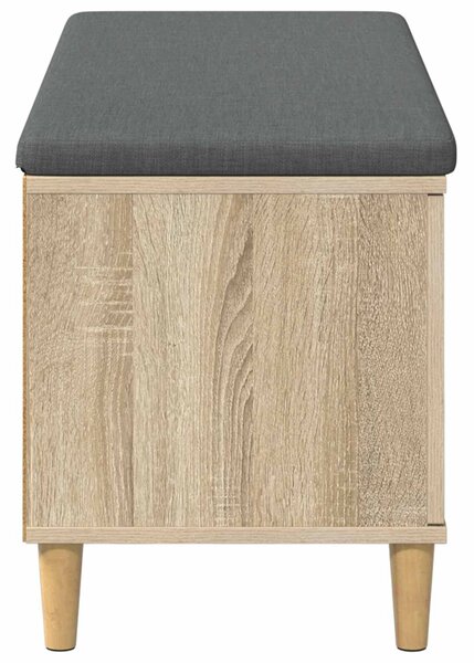 VidaXL Előtér pad Sonoma tölgy 100 x 38 x 46 cm Műanyag Fa és Szövet