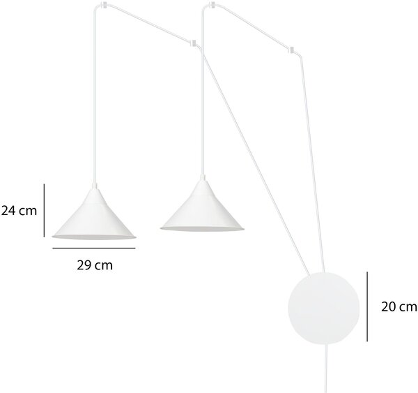 Emibig modern skandináv fali lámpa abramo fehér emi159/2