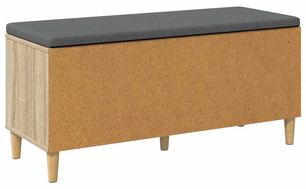 VidaXL Előtér pad Sonoma tölgy 100 x 38 x 46 cm Műanyag Fa és Szövet