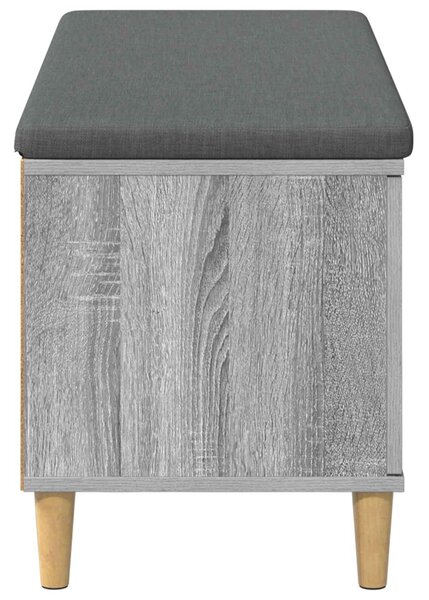 VidaXL Előtér pad Szürke Sonoma 100 x 38 x 46 cm Műanyag Fa és Szövet