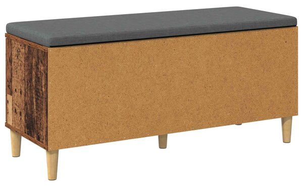 VidaXL Előtér pad Öreg fa 100 x 38 x 46 cm Műanyag Fa és Szövet