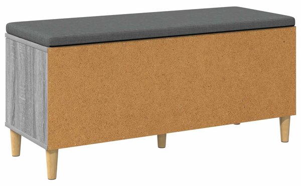 VidaXL Előtér pad Szürke Sonoma 100 x 38 x 46 cm Műanyag Fa és Szövet