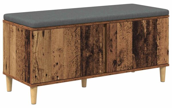 VidaXL Előtér pad Öreg fa 100 x 38 x 46 cm Műanyag Fa és Szövet