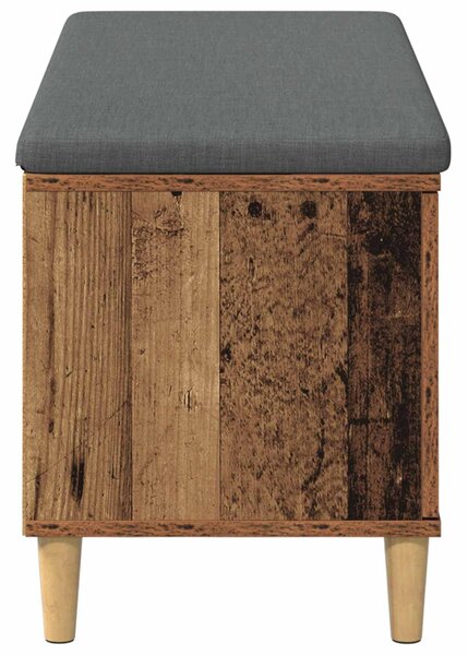 VidaXL Előtér pad Öreg fa 100 x 38 x 46 cm Műanyag Fa és Szövet