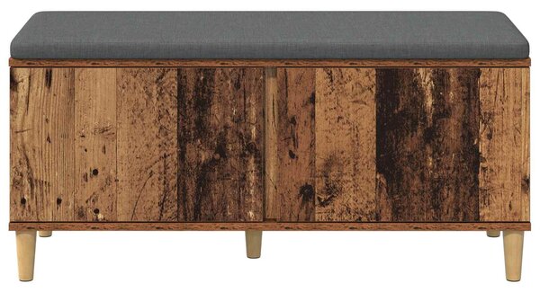 VidaXL Előtér pad Öreg fa 100 x 38 x 46 cm Műanyag Fa és Szövet