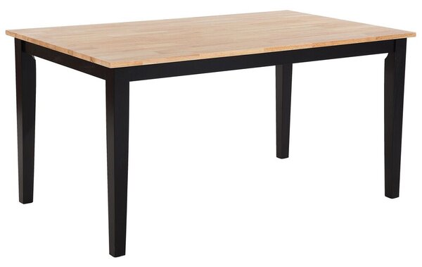 Modern Étkezőasztal Természetes Fa És Fekete 120x75 cm HOUSTON
