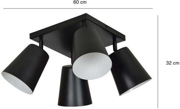 Emibig modern skandináv spot lámpa prism fehér fekete emi385/4