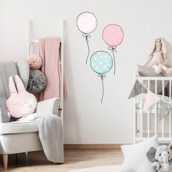 INSPIO - átragasztható textil matrica - Lufi falmatrica több színben