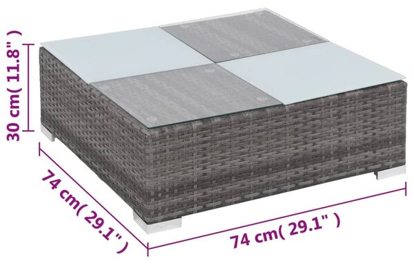VidaXL 8 részes szürke polyrattan kerti ülőgarnitúra párnákkal