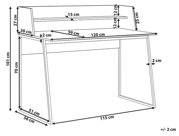 Íróasztal GORUS Világosbarna 120 cm 59 cm