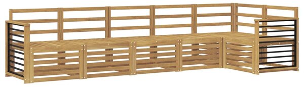 VidaXL Kültéri kanapé szett 6 pcs Fehér 306 x 128,5 x 73 cm