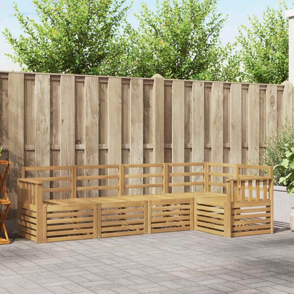 VidaXL Kültéri kanapé szett 5 pcs Fehér 247 x 128,5 x 73 cm