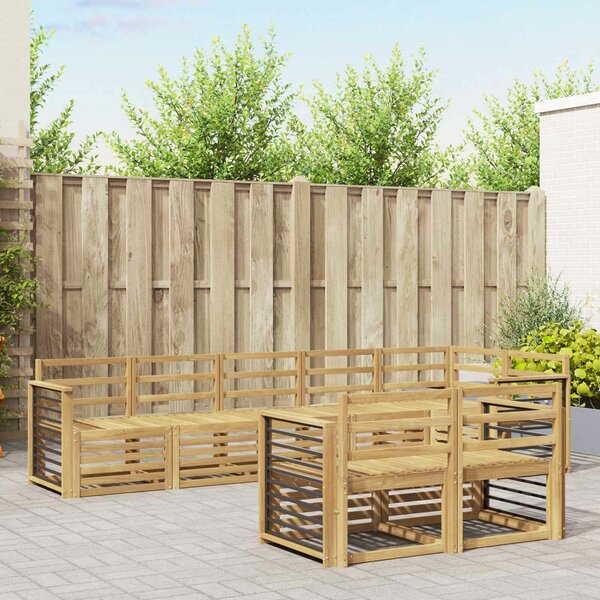 VidaXL Kültéri kanapé szett 8 pcs Fehér 306 x 128,5 x 73 cm