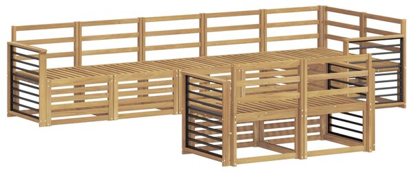 VidaXL Kültéri kanapé szett 8 pcs Fehér 306 x 128,5 x 73 cm