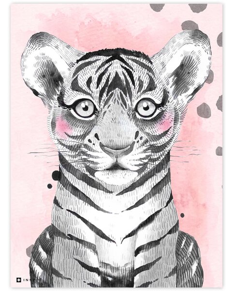 Állatkás képek gyerekszobába - Színes tigris