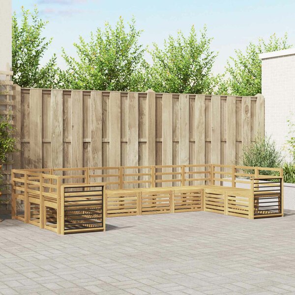 VidaXL Kültéri kanapé szett 10 pcs Fehér 363 x 187,5 x 73 cm