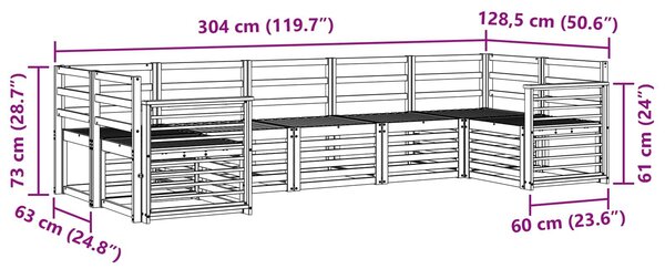 VidaXL Szegmentált kanapé szett 7 pcs Természetes