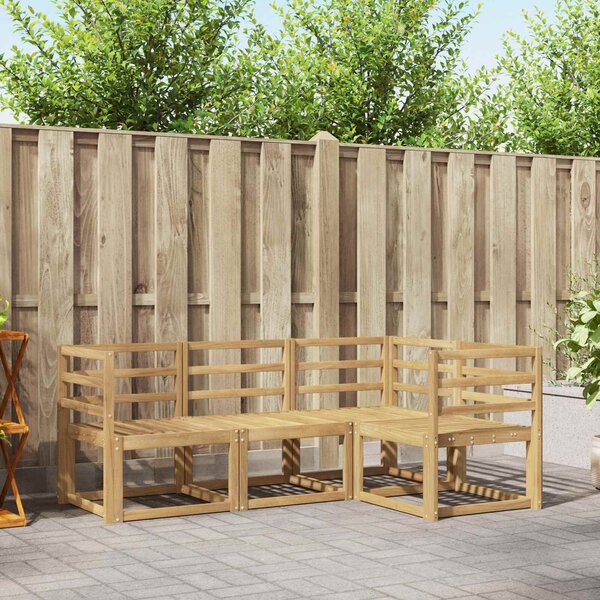 VidaXL Kültéri kanapé szett 4 pcs Fehér 185,5 x 126,5 x 73 cm
