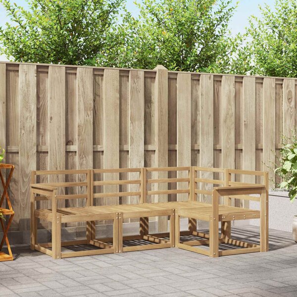 VidaXL Kültéri kanapé szett 4 pcs Fehér 187,5 x 128,5 x 73 cm